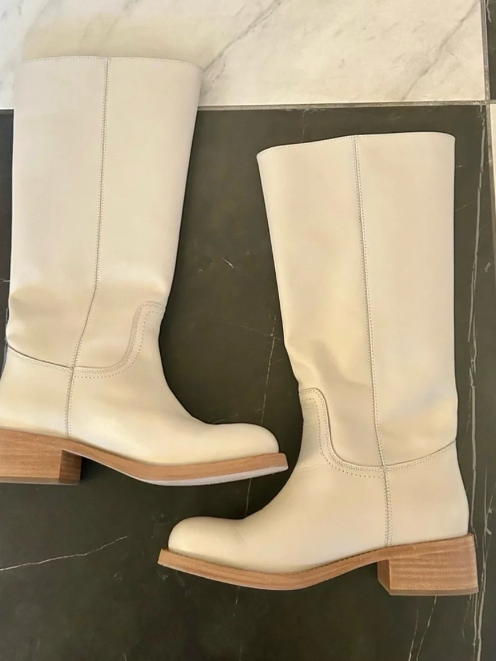 Steve Madden Riggs Knee High Boots Bone Size 9.5
